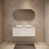 Riva BERGEN Curved Wall Hung Vanity (Matte White)