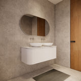Riva BERGEN Curved Wall Hung Vanity (Matte White)