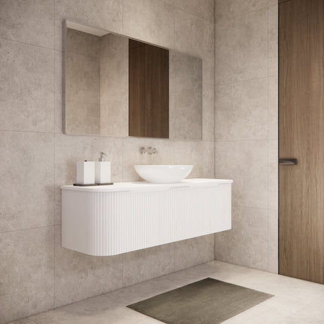 Riva BERGEN Curved Wall Hung Vanity (Matte White)