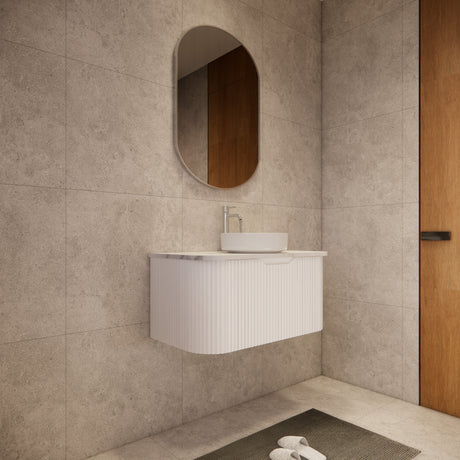 Riva BERGEN Curved Wall Hung Vanity (Matte White)