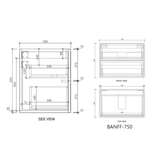 Riva Banff Wall Hung Vanity Coastal Oak (All Sizes)