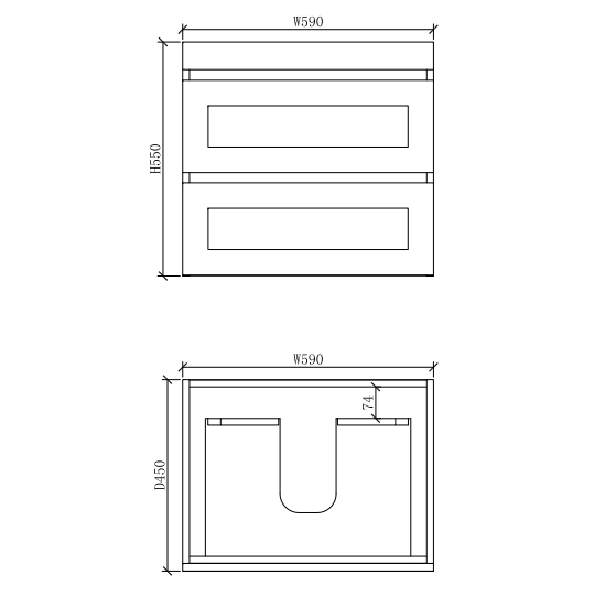 Riva HAWAII Wall Hung Vanity Matte White 