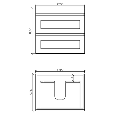Riva HAWAII Wall Hung Vanity Matte White 
