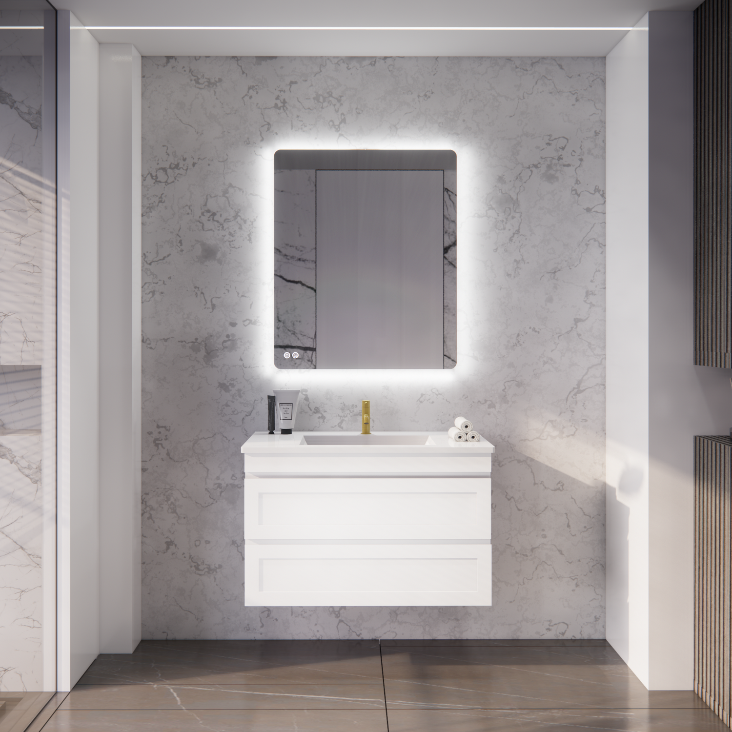 Riva HAWAII Wall Hung Vanity Matte White 