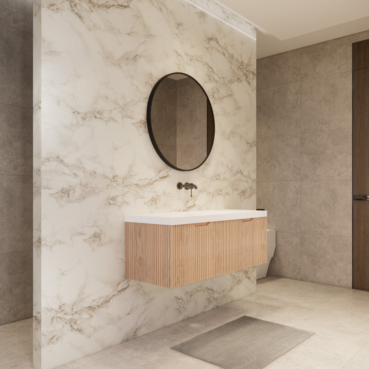 Riva VIENNA Wall Hung Vanity American Oak