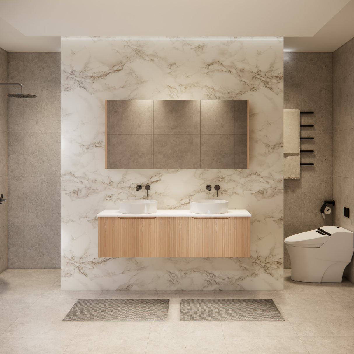 Riva VIENNA Wall Hung Vanity American Oak
