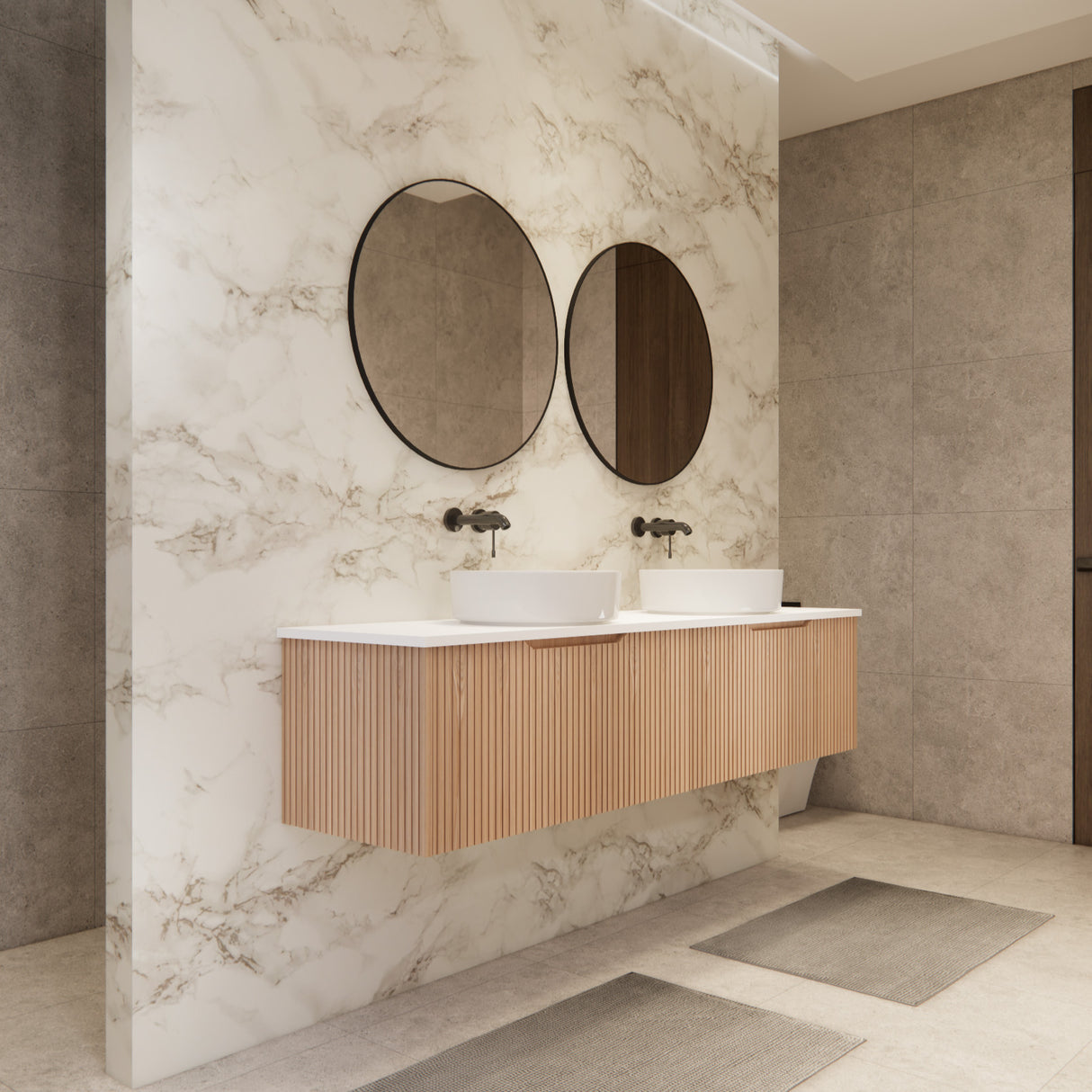 Riva VIENNA Wall Hung Vanity American Oak