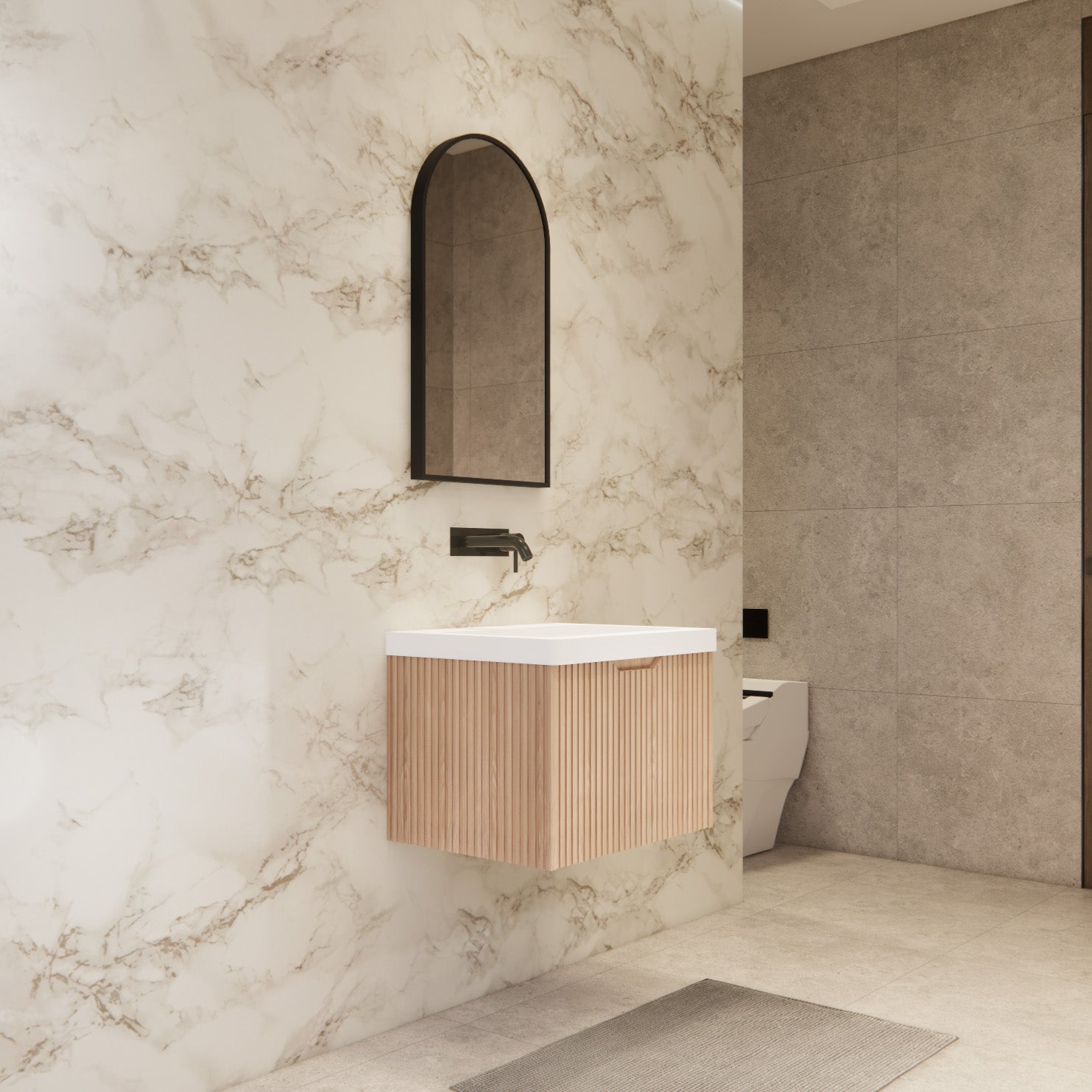 Riva VIENNA Wall Hung Vanity American Oak