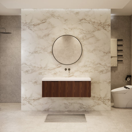 Riva VIENNA Wall Hung Vanity Brown Oak