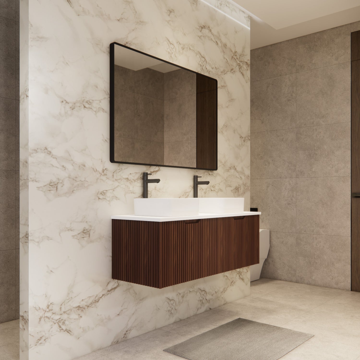Riva VIENNA Wall Hung Vanity Brown Oak