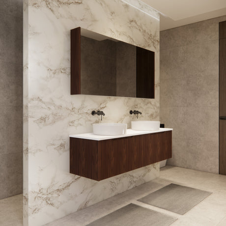 Riva VIENNA Wall Hung Vanity Brown Oak