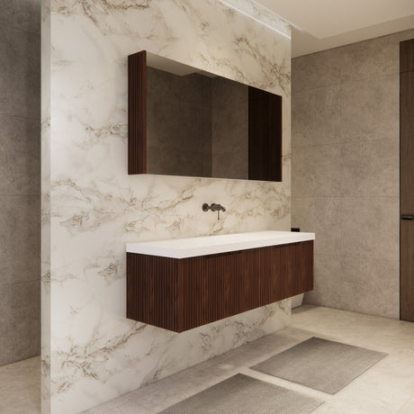 Riva VIENNA Wall Hung Vanity Brown Oak
