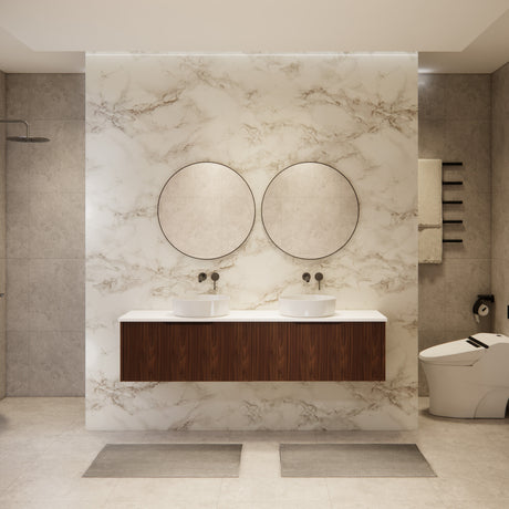 Riva VIENNA Wall Hung Vanity Brown Oak