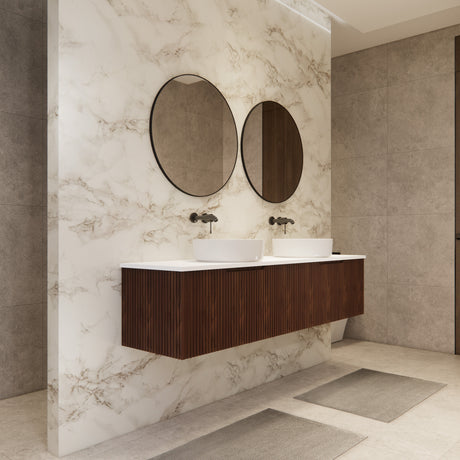 Riva VIENNA Wall Hung Vanity Brown Oak