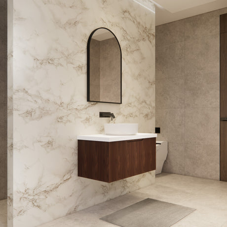 Riva VIENNA Wall Hung Vanity Brown Oak