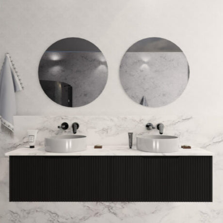 Riva VIENNA Wall Hung Vanity Matte Black (All Sizes) 1800