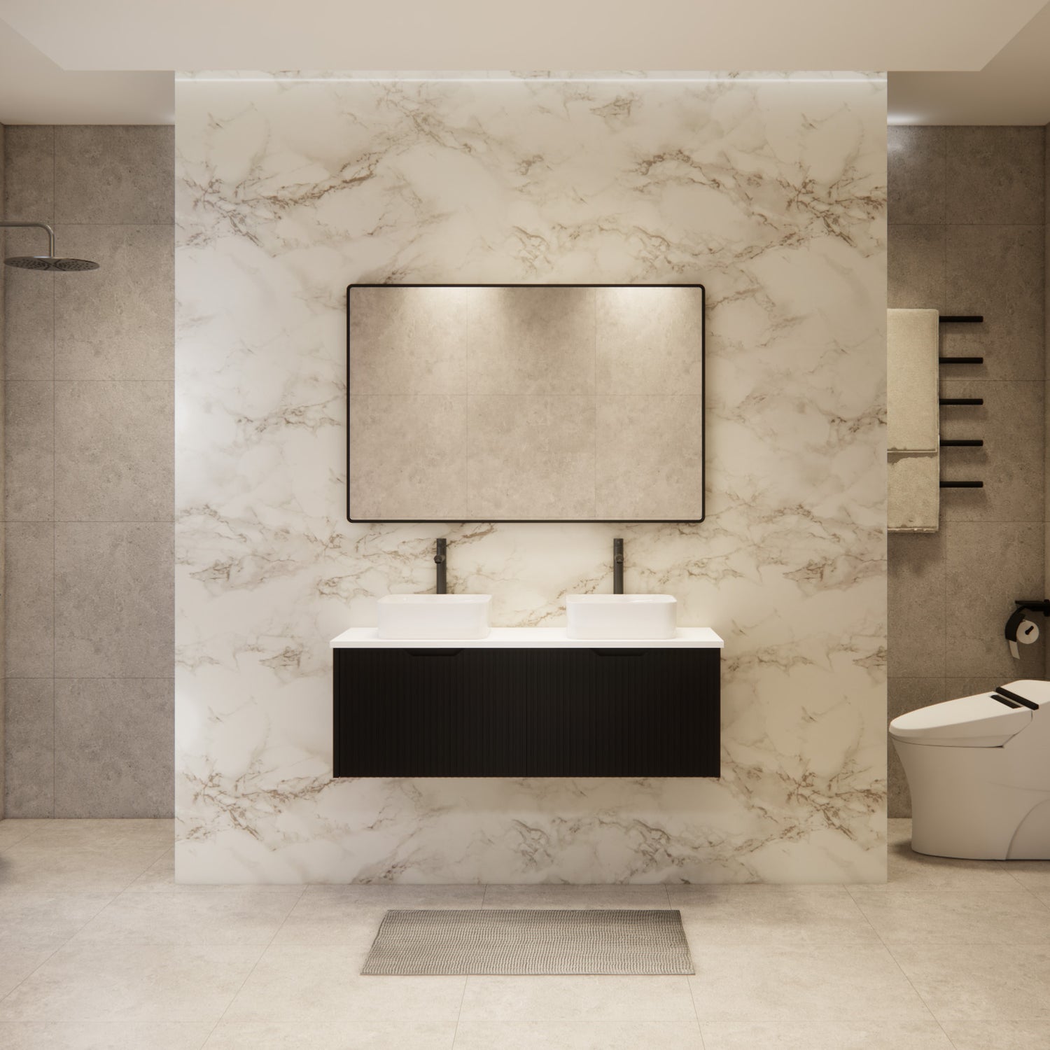 Riva VIENNA Wall Hung Vanity Matte Black