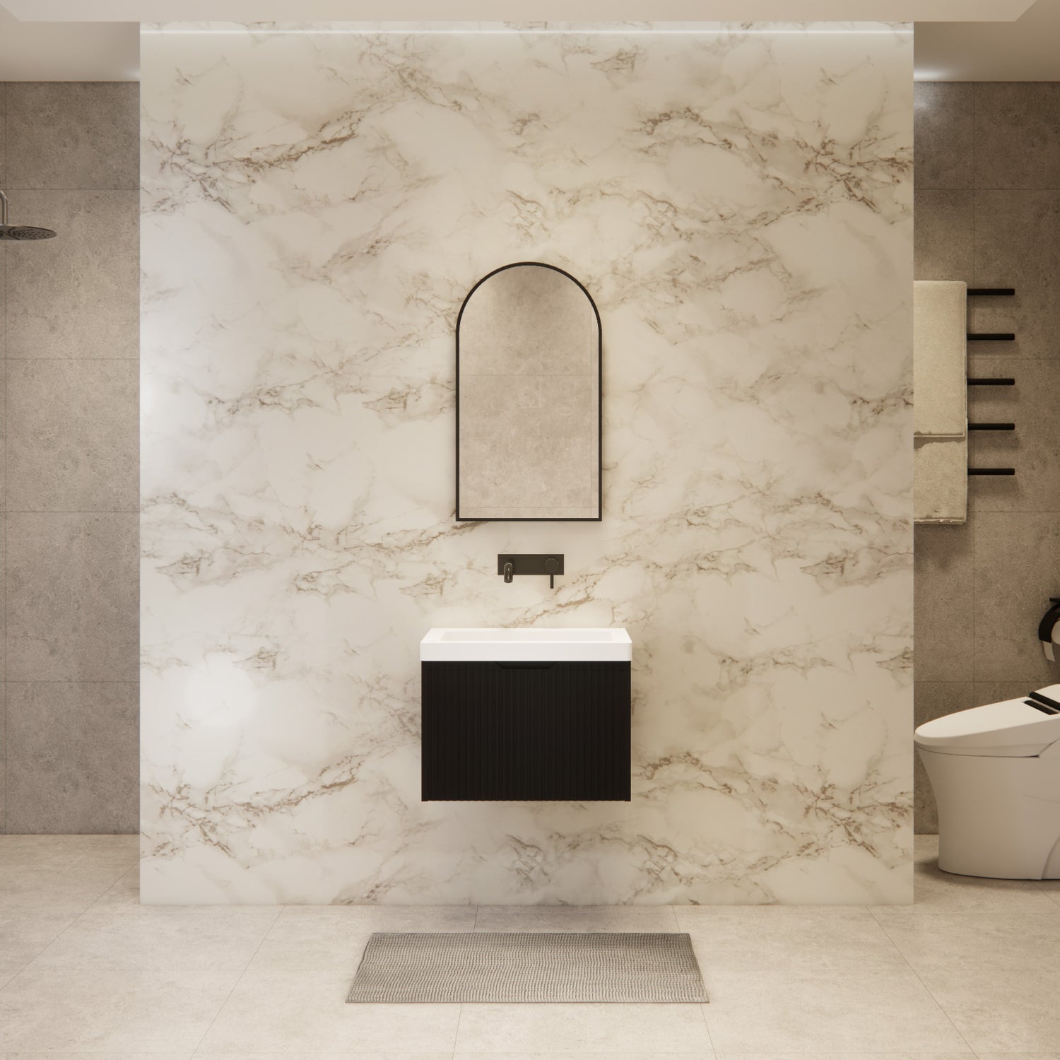 Riva VIENNA Wall Hung Vanity Matte Black