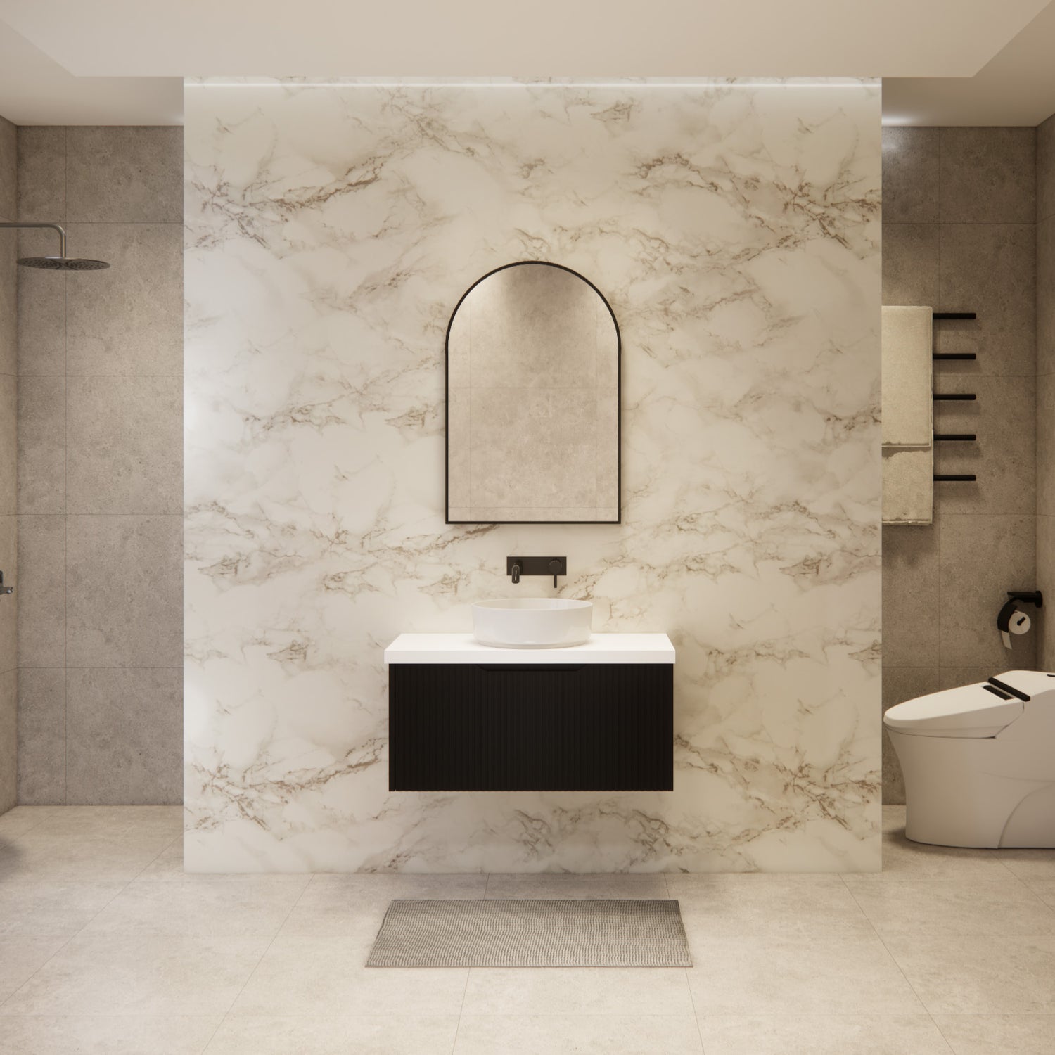 Riva VIENNA Wall Hung Vanity Matte Black