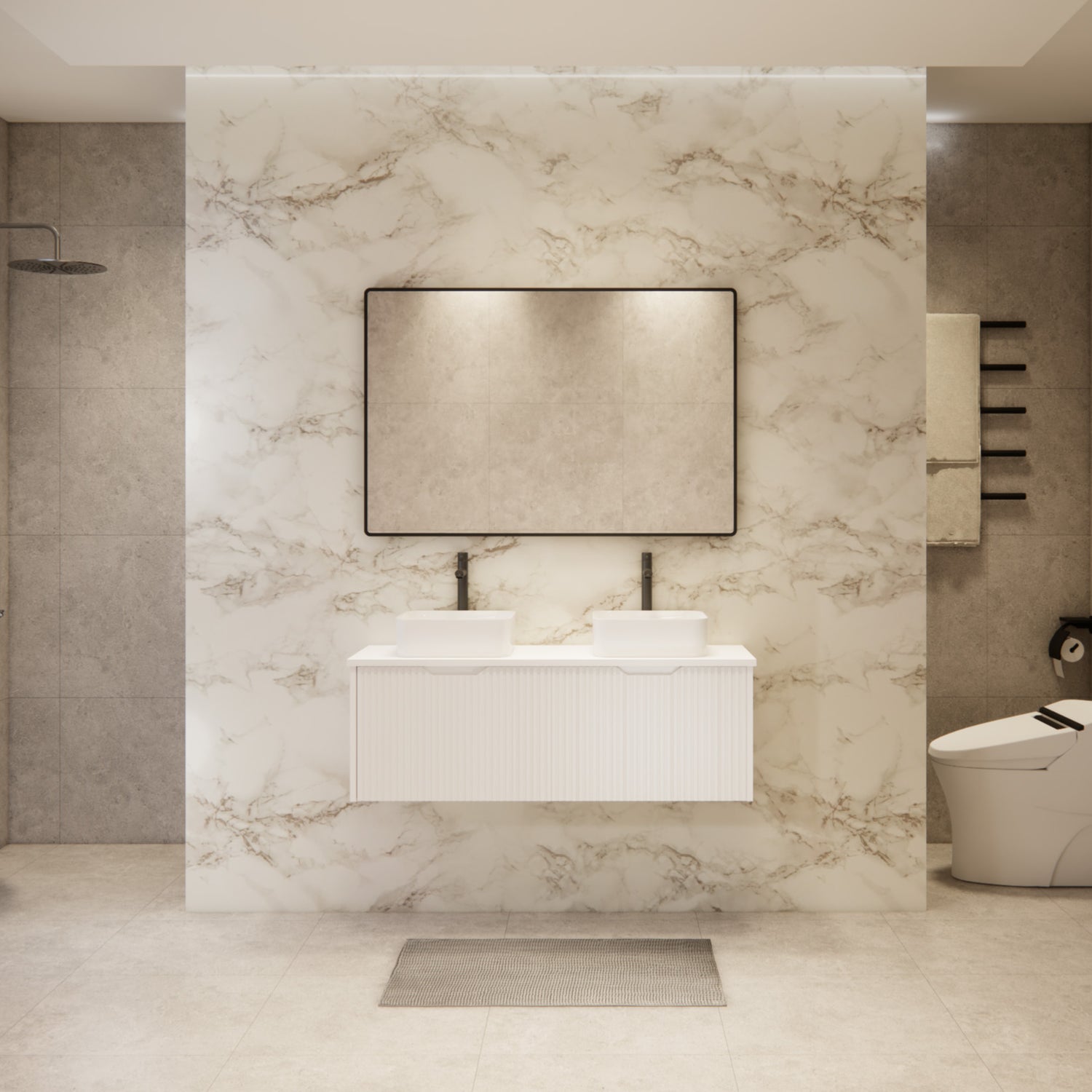 Riva VIENNA Wall Hung Vanity Matte White