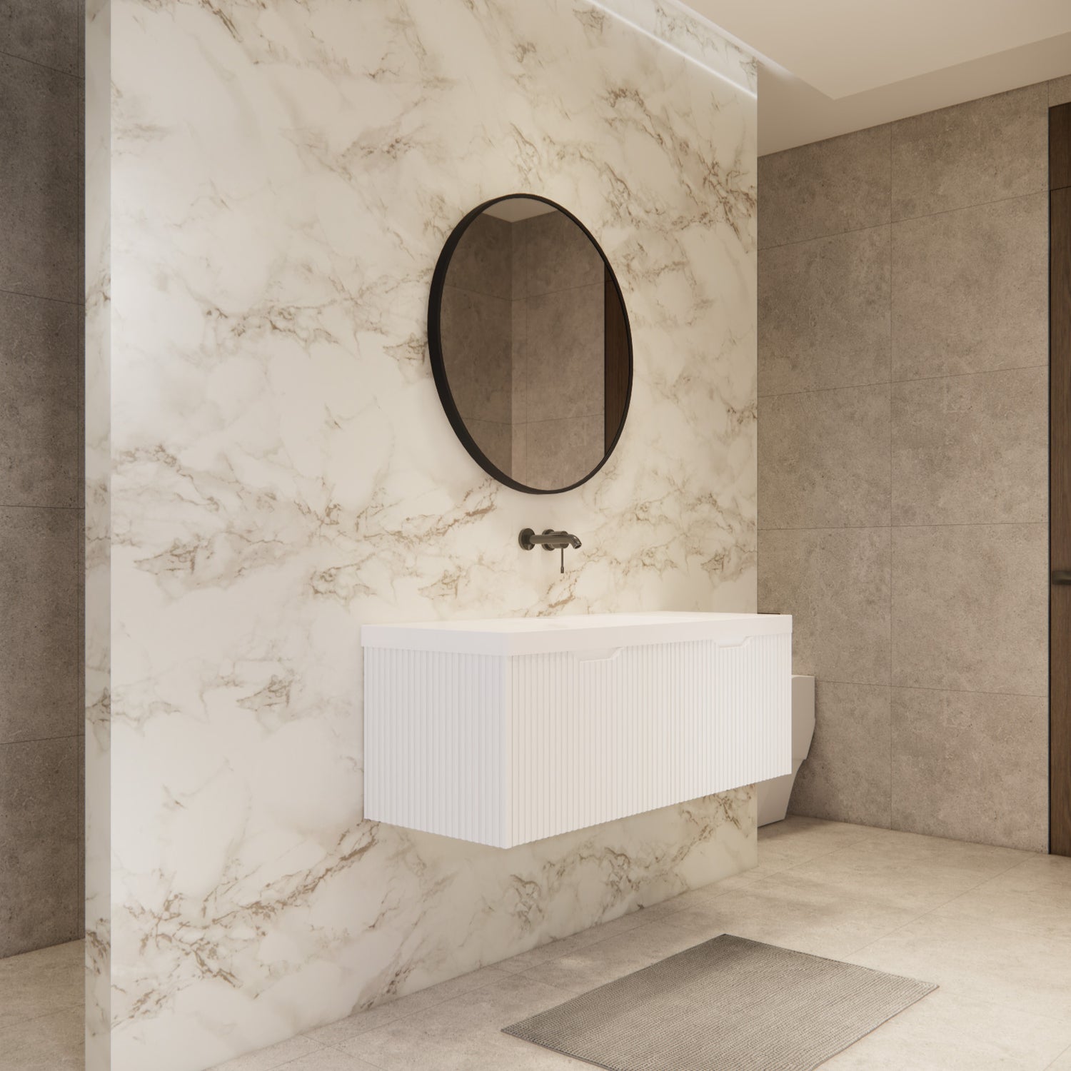 Riva VIENNA Wall Hung Vanity Matte White