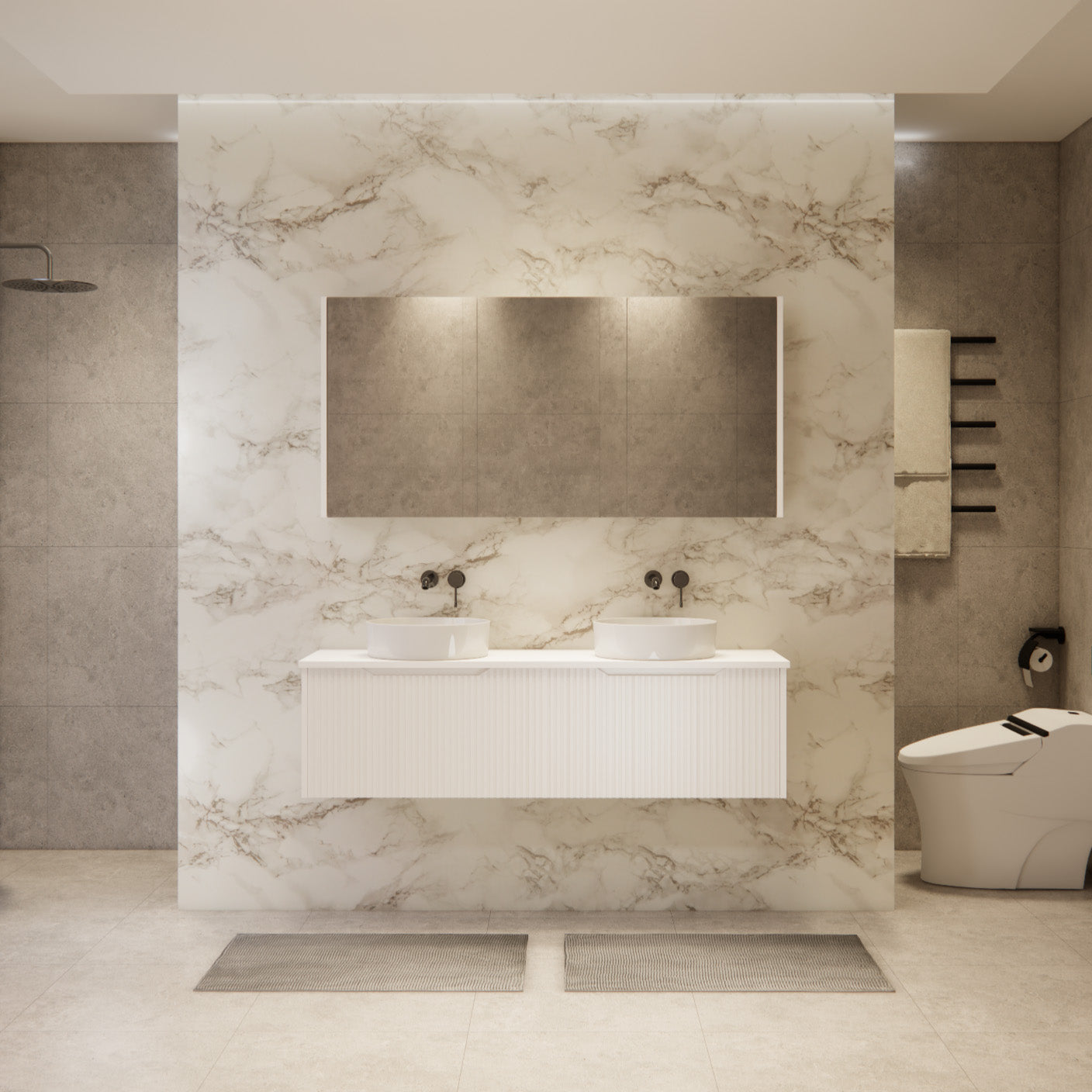 Riva VIENNA Wall Hung Vanity Matte White