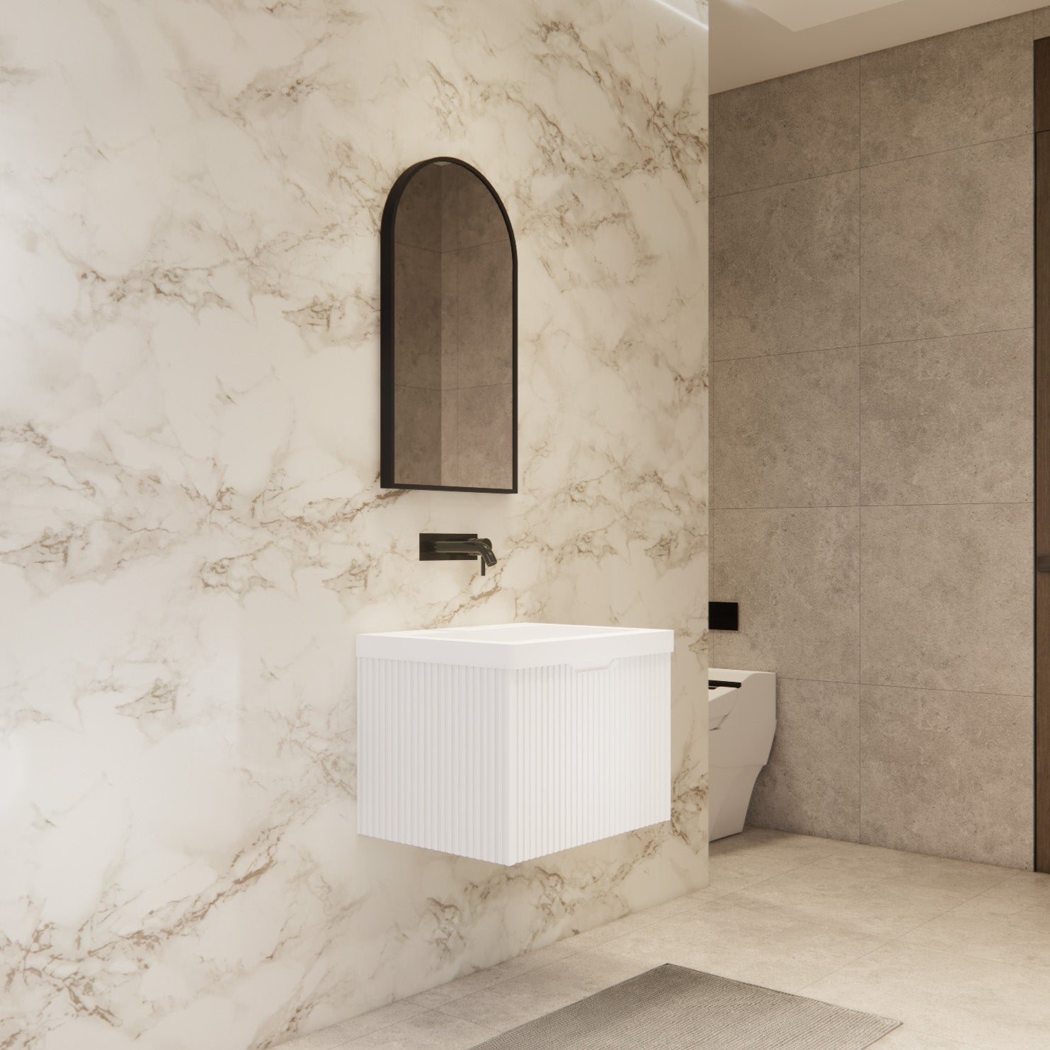 Riva VIENNA Wall Hung Vanity Matte White