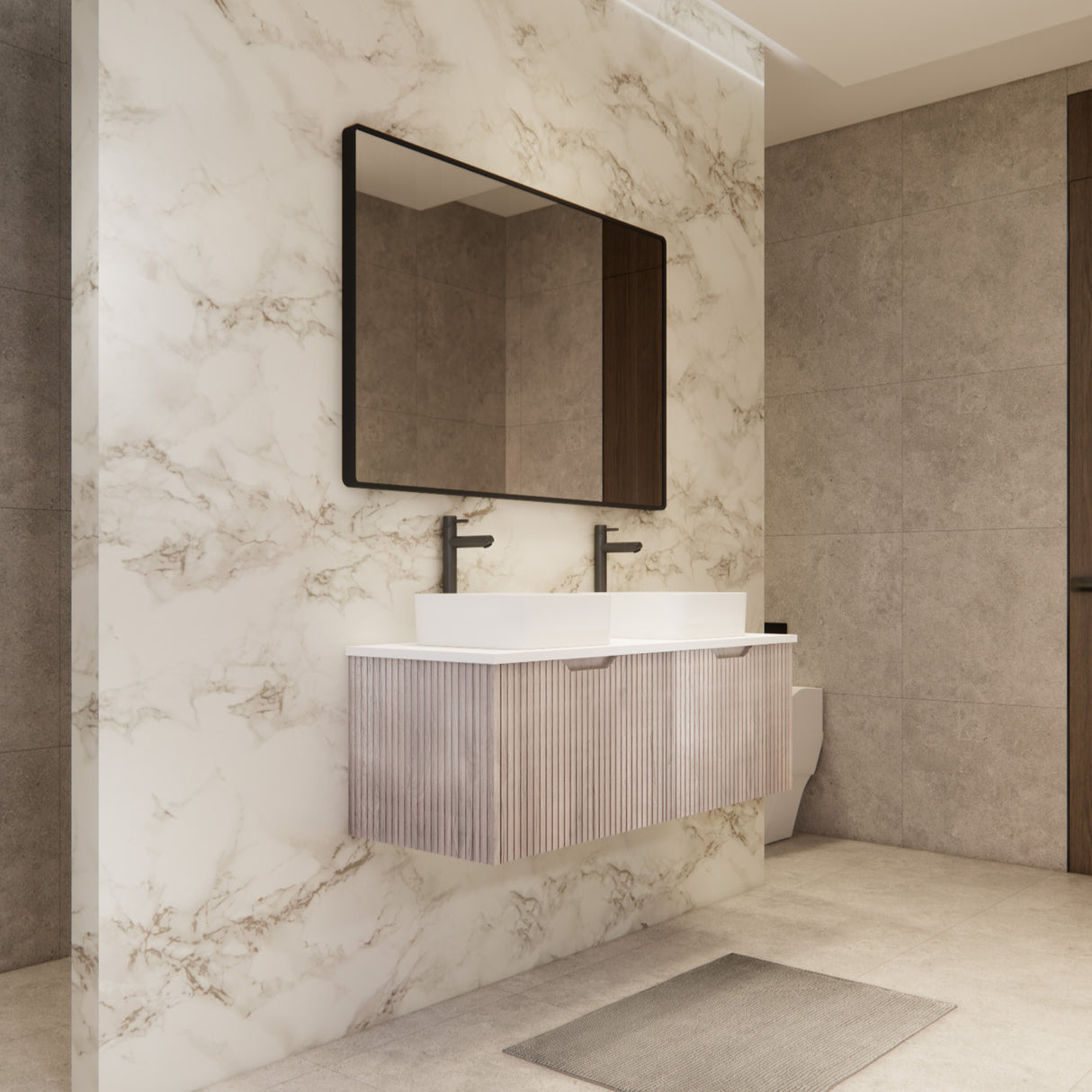 Riva VIENNA Wall Hung Vanity White Oak (All Sizes)