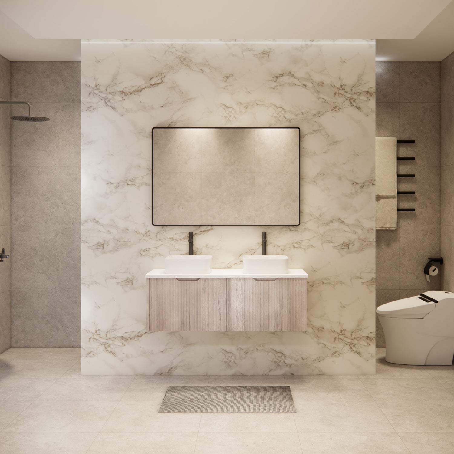 Riva VIENNA Wall Hung Vanity White Oak (All Sizes)