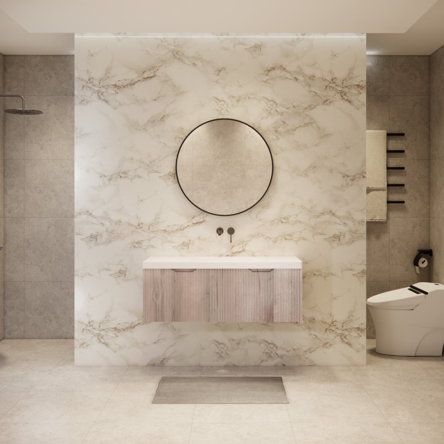 Riva VIENNA Wall Hung Vanity White Oak (All Sizes)
