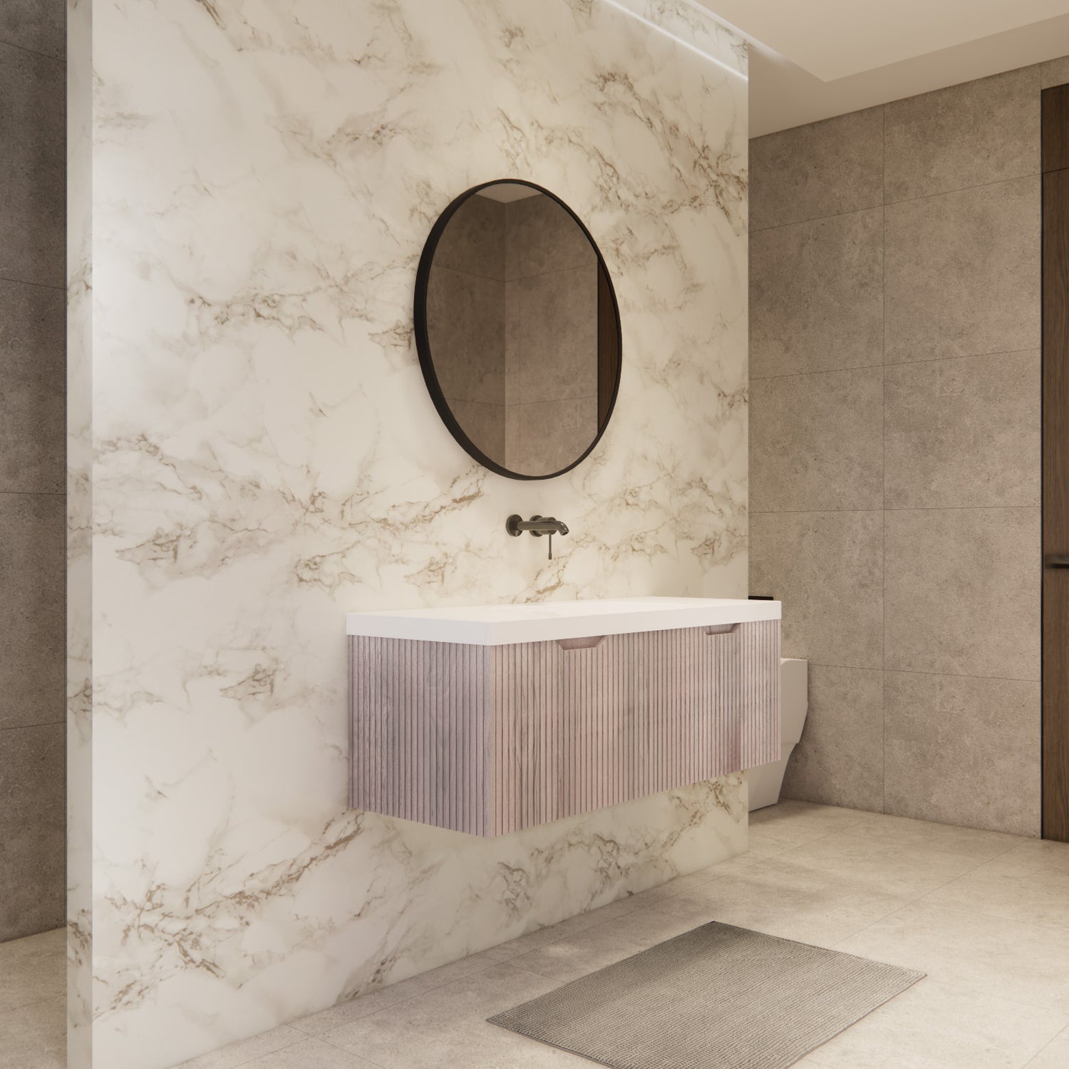 Riva VIENNA Wall Hung Vanity White Oak (All Sizes)