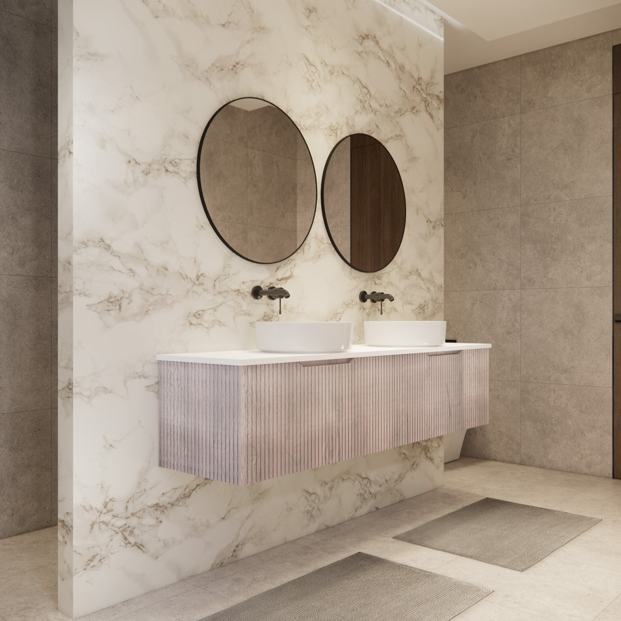 Riva VIENNA Wall Hung Vanity White Oak (All Sizes)