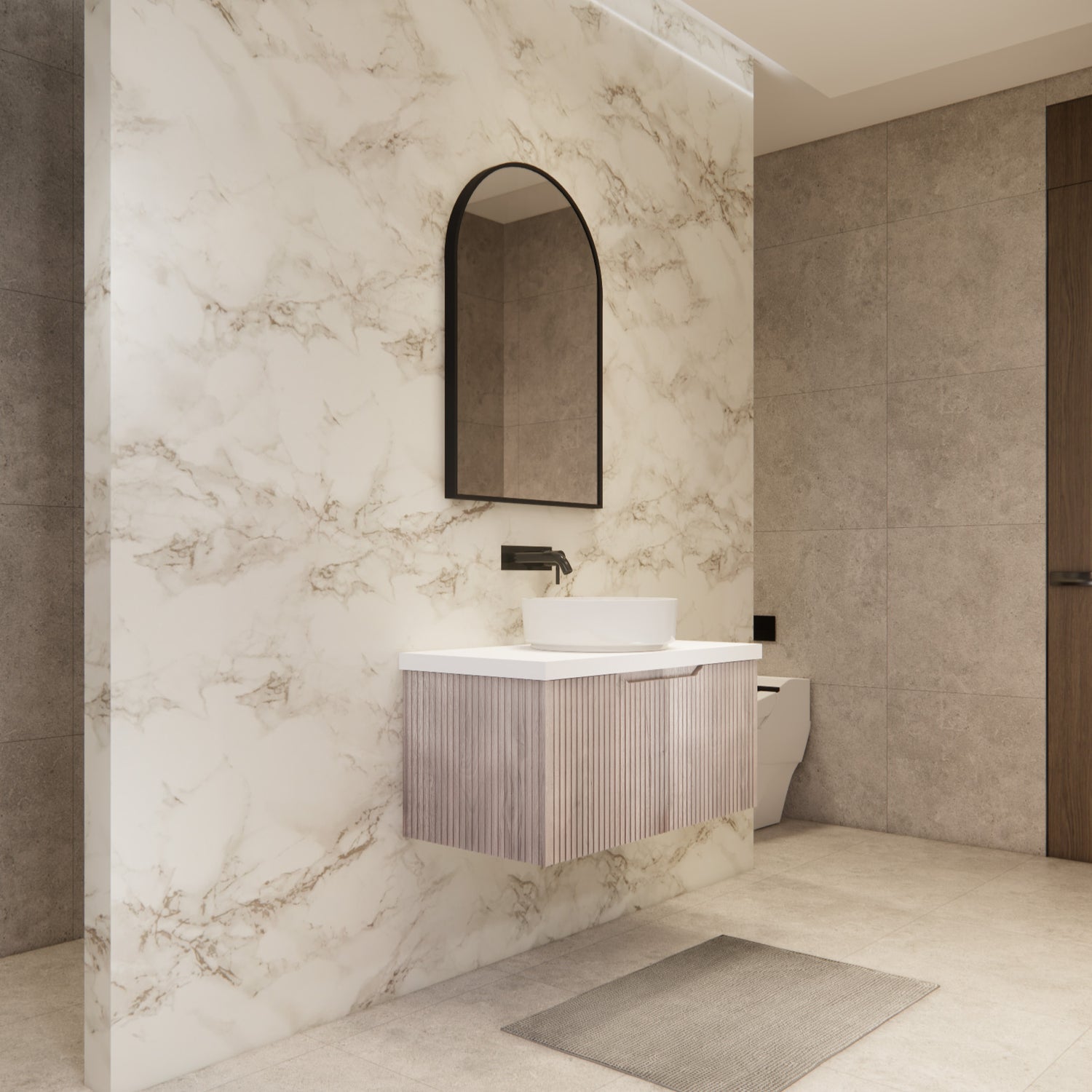 Riva VIENNA Wall Hung Vanity White Oak (All Sizes)