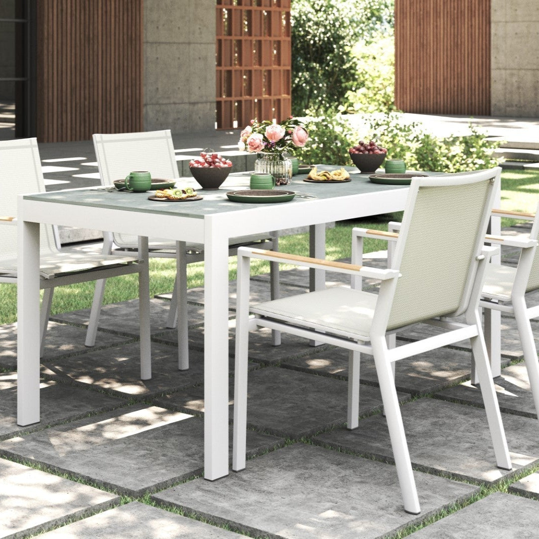 Rocco Outpost Dining Table 1.6m – Pearl Whitley