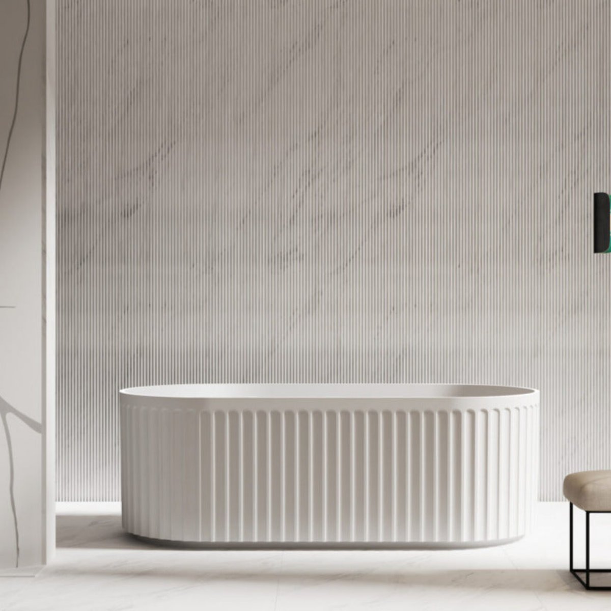 ROMA Free Standing Bathtub with Non-Overflow (Gloss White/Matte White) (1500/1700)