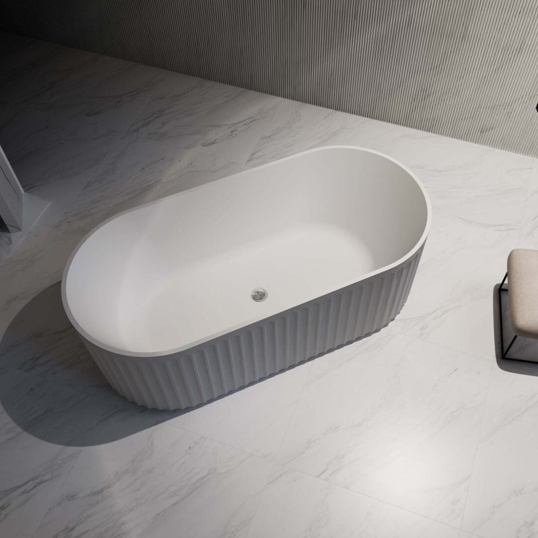 ROMA Free Standing Bathtub with Non-Overflow (Gloss White/Matte White) (1500/1700)