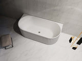 ROMA Back To Wall Bathtub with Non-Overflow (Gloss White) 1500/1700mm