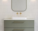 Timberline Rome Rectangular Ceramic Semi-Inset Basin 600mm (Gloss White)