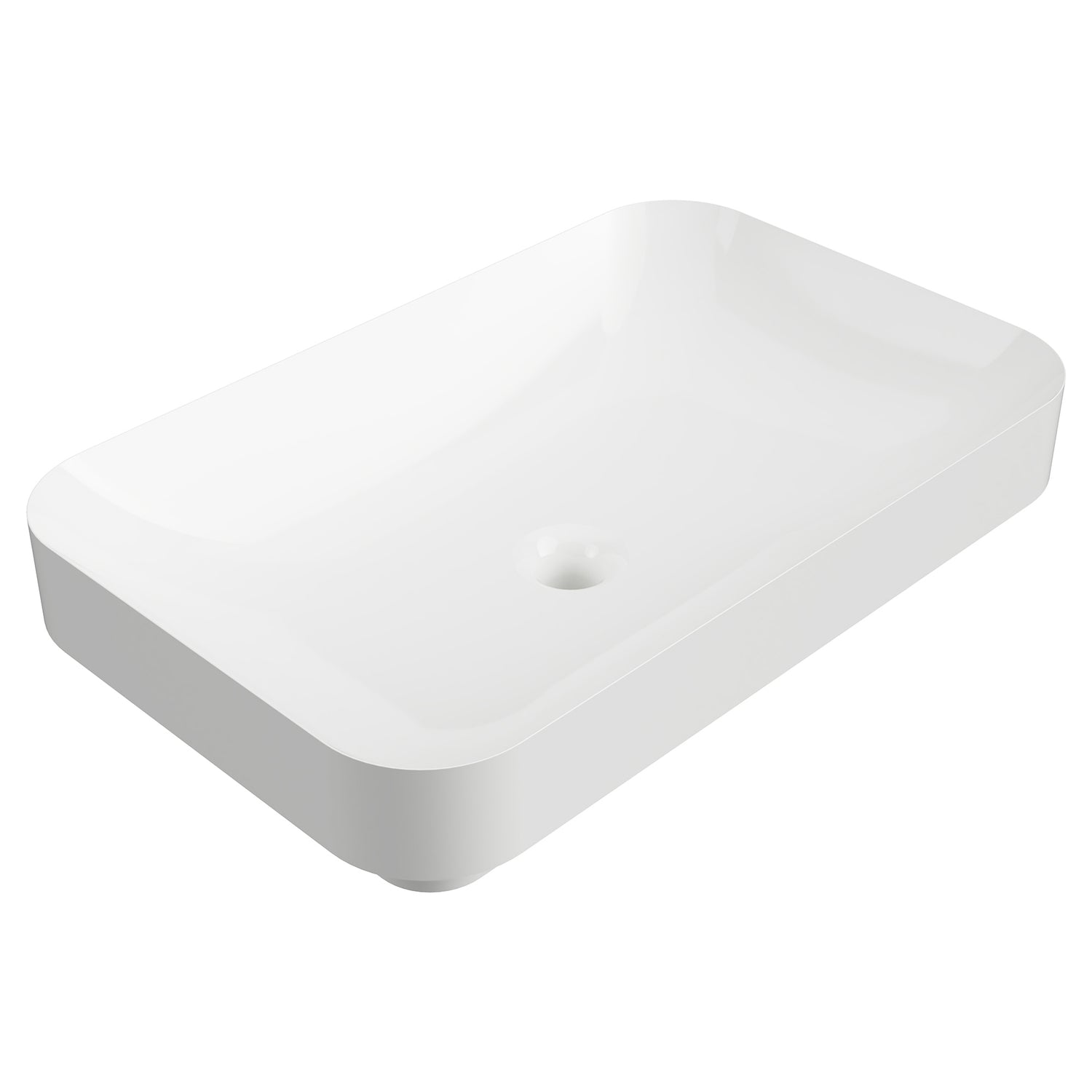 Timberline Rome Rectangular Ceramic Semi-Inset Basin 600mm (Gloss White)