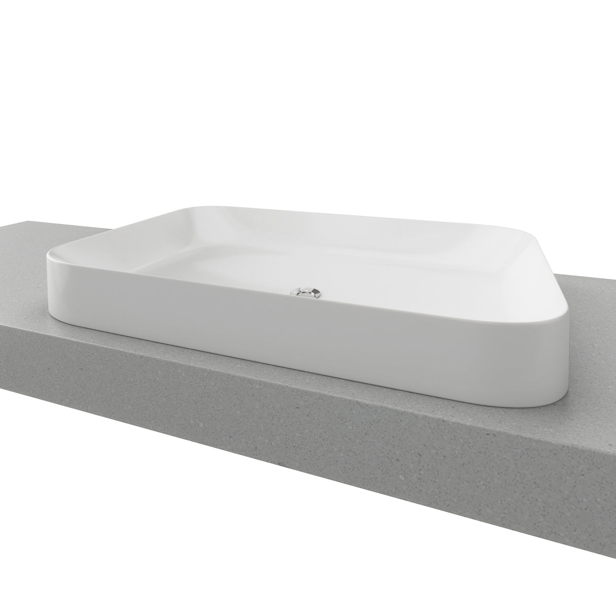 Timberline Rome Rectangular Ceramic Semi-Inset Basin 600mm (Gloss White)