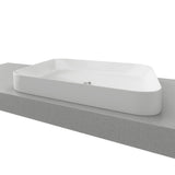 Timberline Rome Rectangular Ceramic Semi-Inset Basin 600mm (Gloss White)