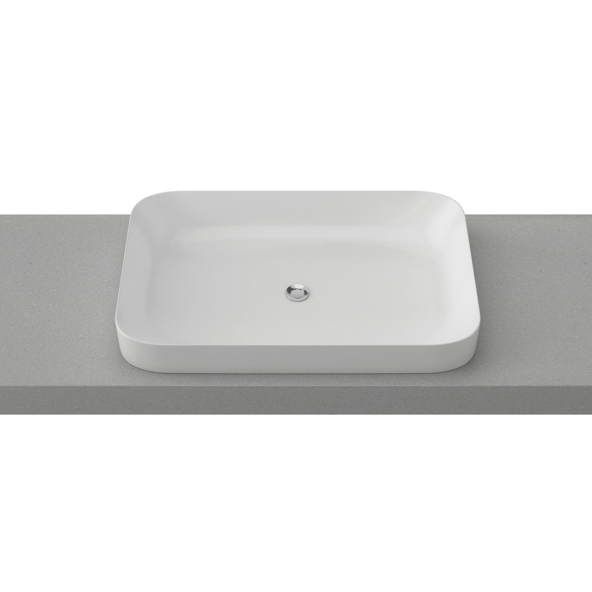 Timberline Rome Rectangular Ceramic Semi-Inset Basin 600mm (Gloss White)