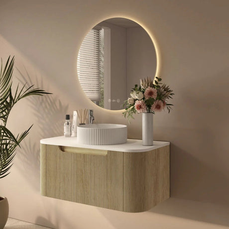 Rome Wall Hung Vanity Bur Oak 900mm