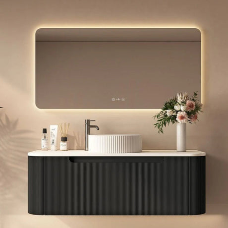 Rome Wall Hung Vanity Matte Black 1200mm