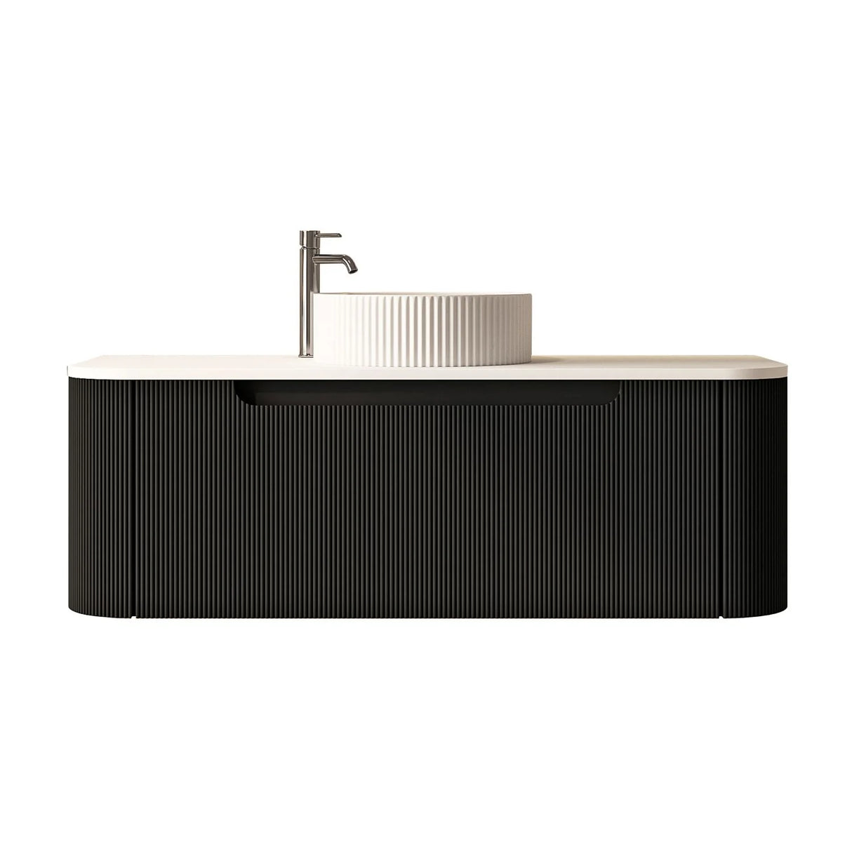 Rome Wall Hung Vanity Matte Black 1200mm