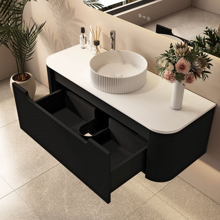 Rome Wall Hung Vanity Matte Black 1200mm