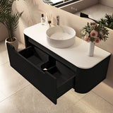Rome Wall Hung Vanity Matte Black 1200mm