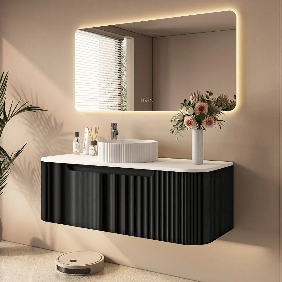 Rome Wall Hung Vanity Matte Black 1200mm
