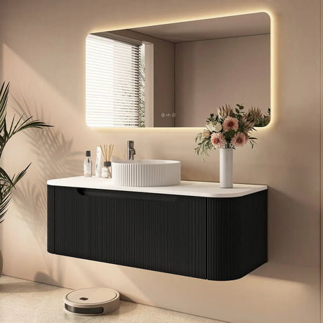 Rome Wall Hung Vanity Matte Black 1200mm