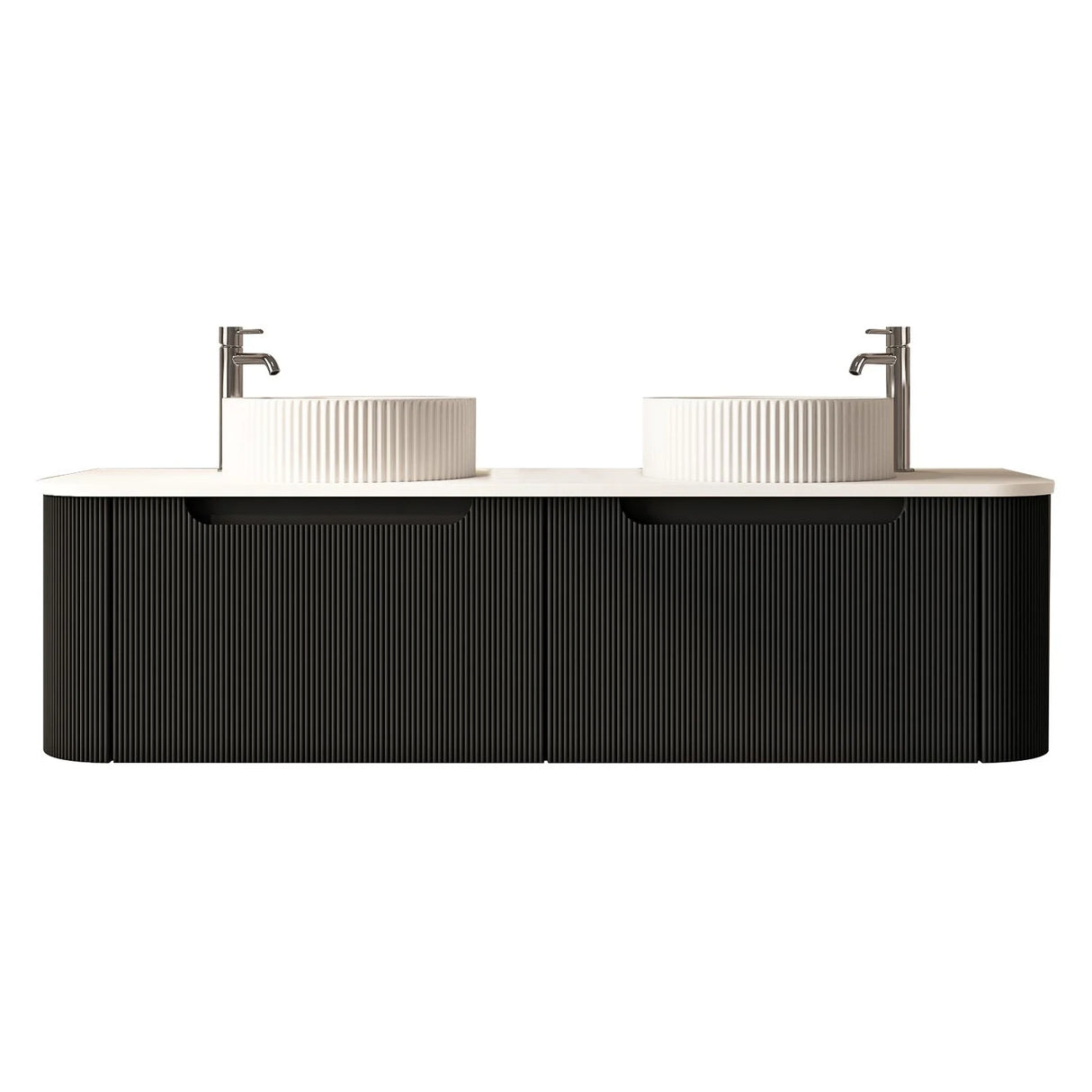 Rome Wall Hung Vanity Matte Black 1500mm